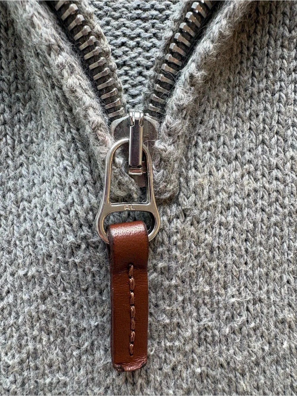 Polo Ralph Lauren Men’s XL Gray Pima Cotton Quarter Zip Sweater